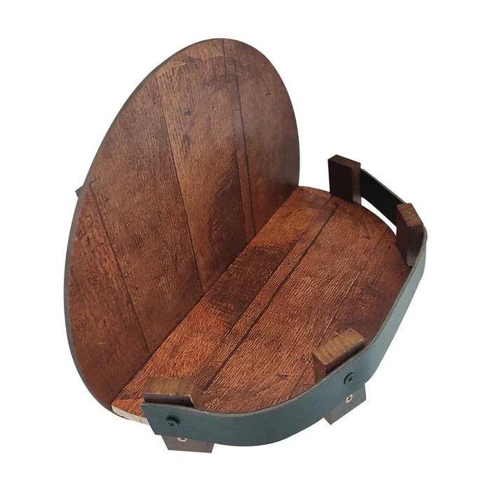 Kalsten | Rustic Whiskey Barrel Shelf – Bourbon Bottle Wall Display Rack