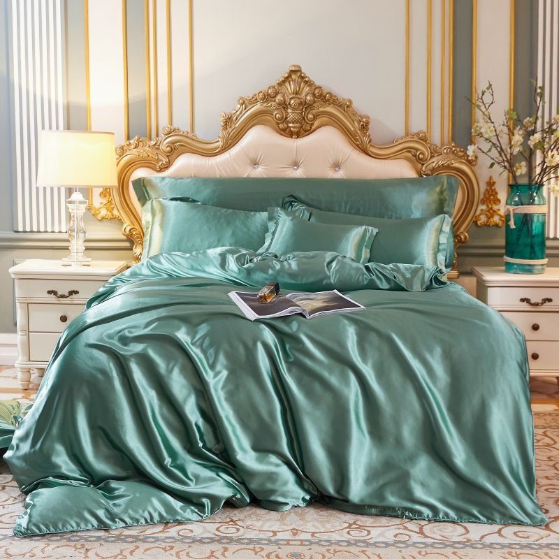 Silk/Satin Bed Linen Duvet Cover Luxury Set (2x Pillowcase, 1x Fitted Sheet, 1x Duvet) Kalsten