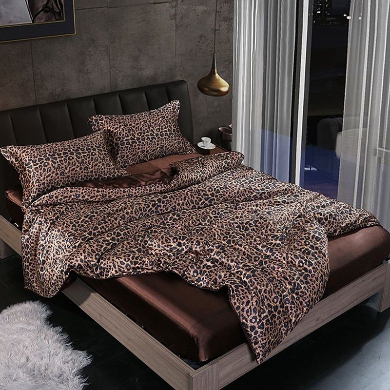 Silk/Satin Bed Linen Duvet Cover Luxury Set (2x Pillowcase, 1x Fitted Sheet, 1x Duvet) Kalsten