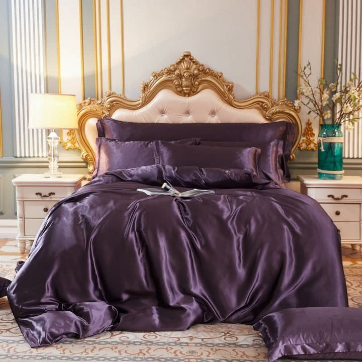 Kalsten | Silk Satin 4-Piece Bedding Set with Duvet Cover