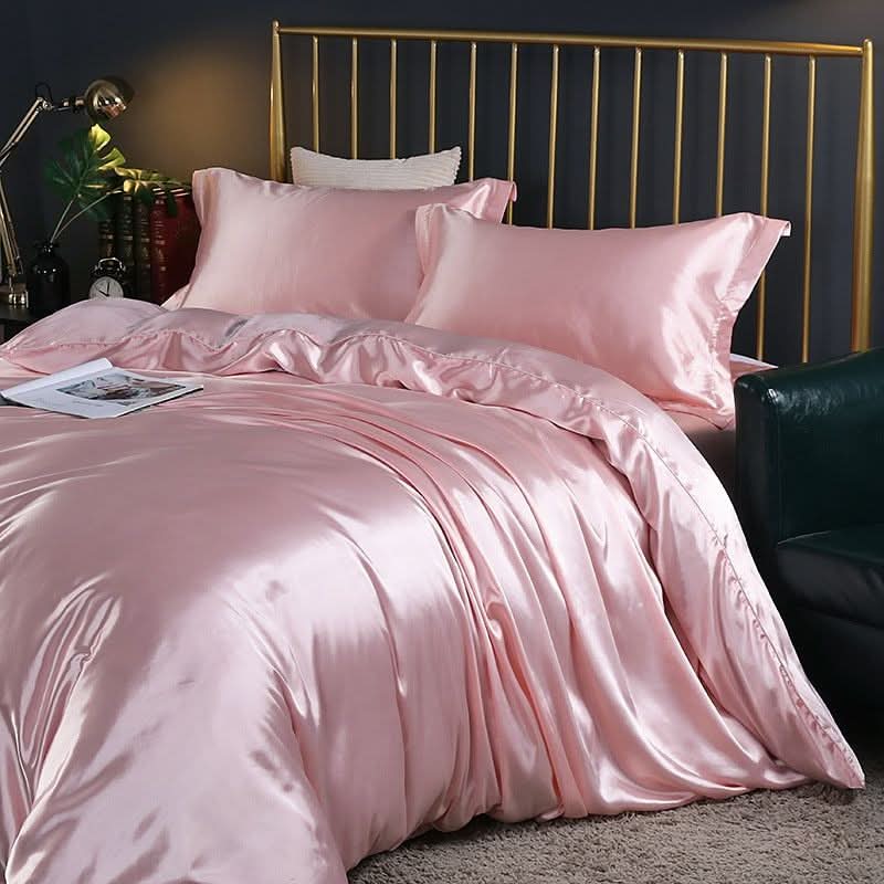Kalsten | Silk Satin 4-Piece Bedding Set with Duvet Cover