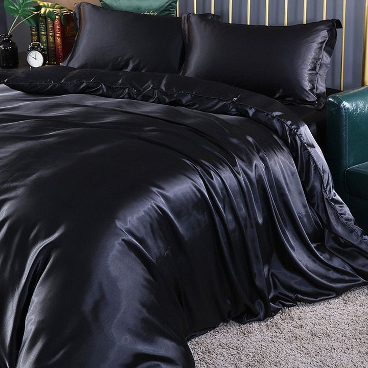 Silk/Satin Bed Linen Duvet Cover Luxury Set (2x Pillowcase, 1x Fitted Sheet, 1x Duvet) Kalsten