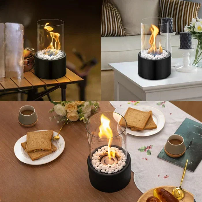 GlowLuxe - Elegant Portable Table Fire Lantern Kalsten