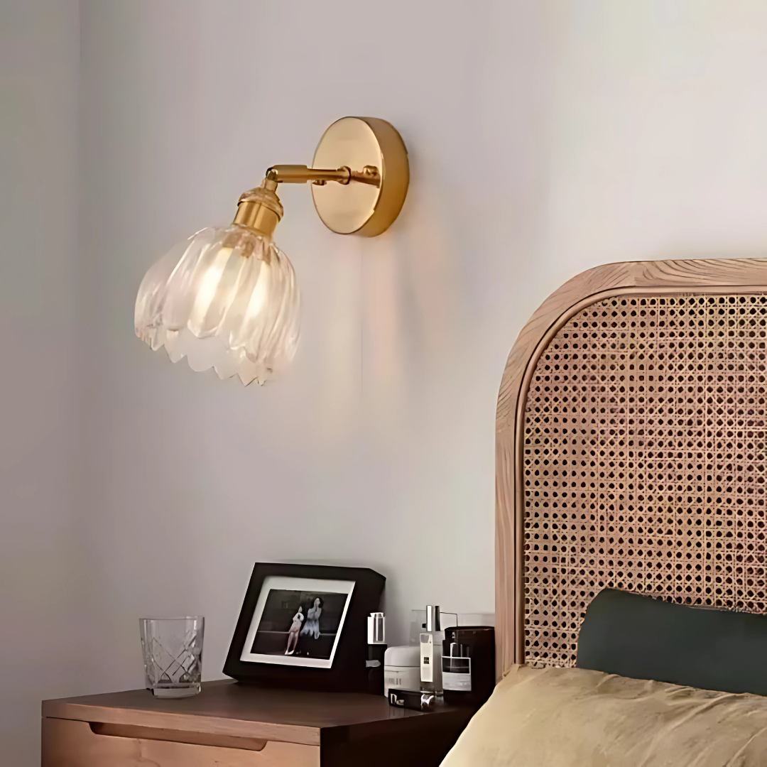 Vintage Floral Glass Wall Light