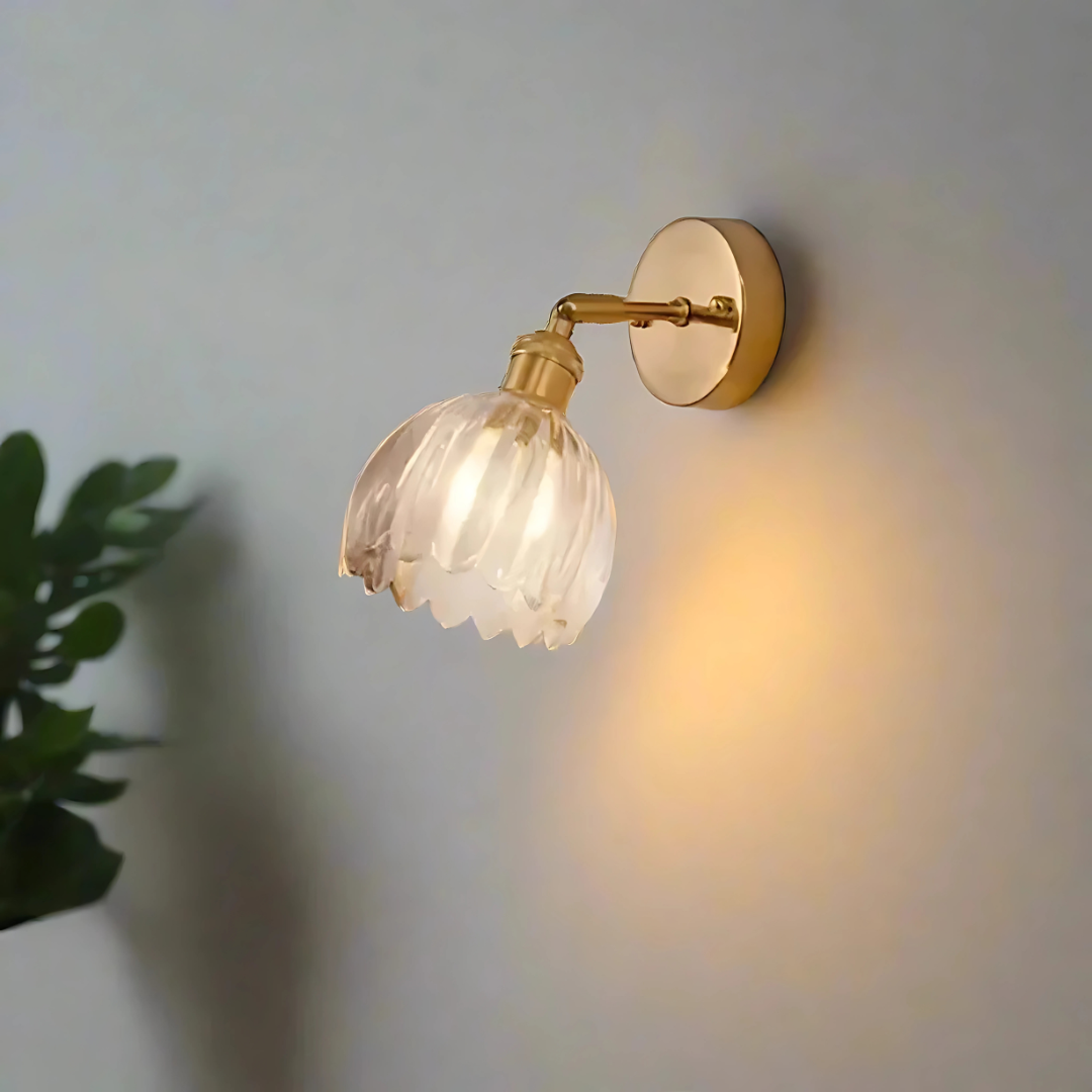 Vintage Floral Glass Wall Light