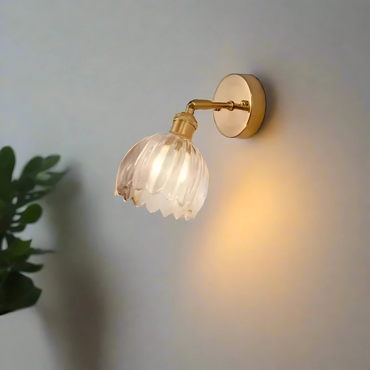 Vintage Floral Glass Wall Light