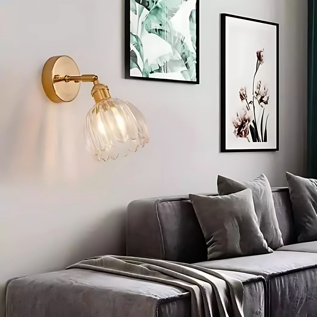 Vintage Floral Glass Wall Light