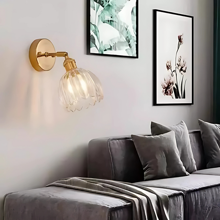 Vintage Floral Glass Wall Light