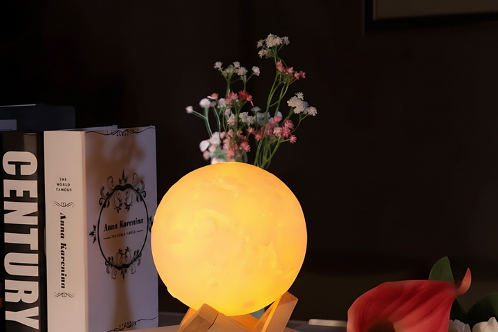 Moon LED Lamp with Wooden Stand | Kalsten