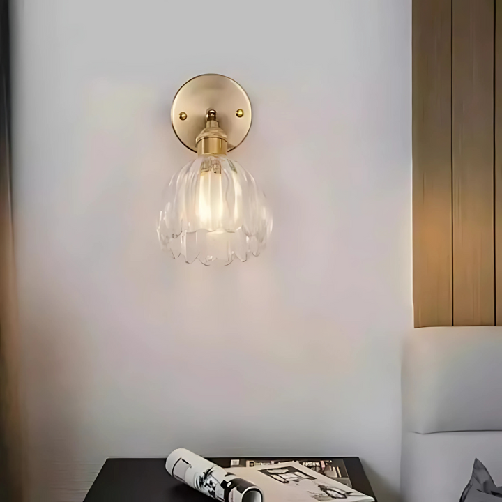 Vintage Floral Glass Wall Light