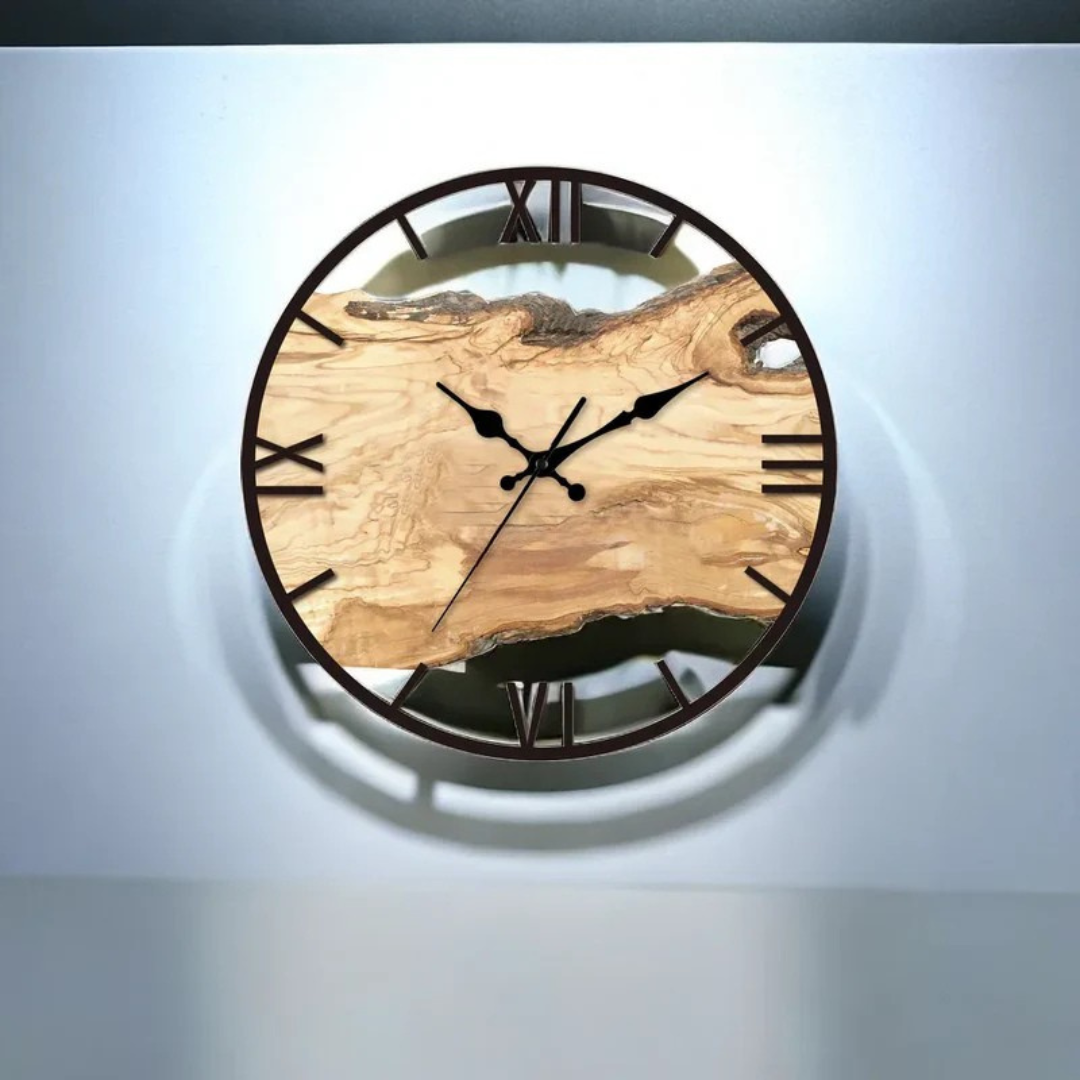 Rustic Wooden Wall Clock with Roman Numerals Kalsten