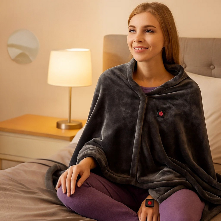 USB Heated Fleece Shoulder Wrap Blanket