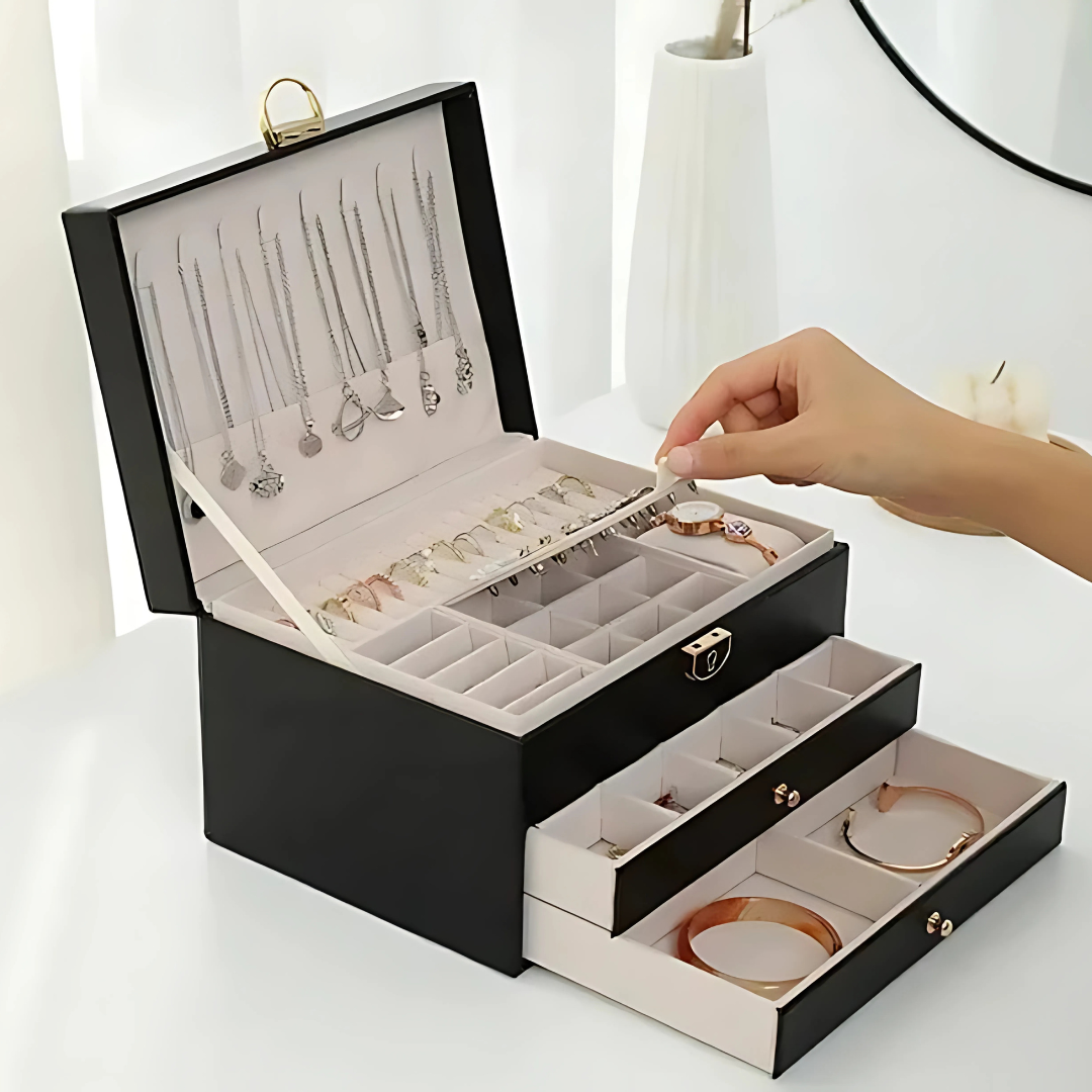 Leather Jewelry Organizer Storage Box Kalsten