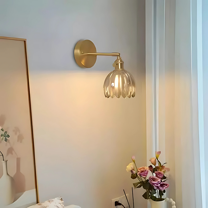 Vintage Floral Glass Wall Light