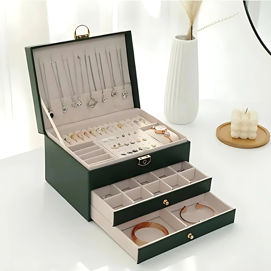Leather Jewelry Organizer Storage Box Kalsten