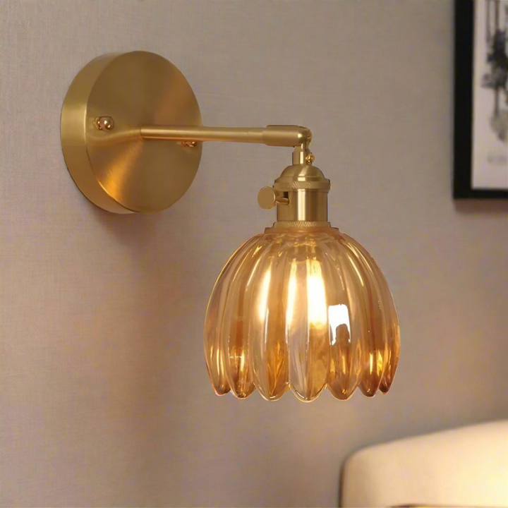 Vintage Floral Glass Wall Light