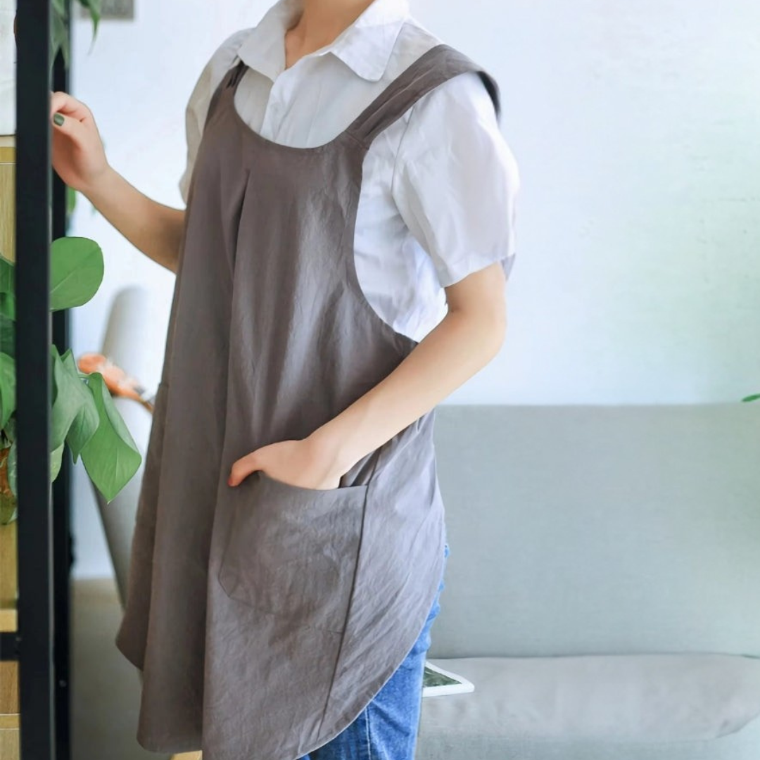 Cotton Crossback Apron with Pockets Kalsten