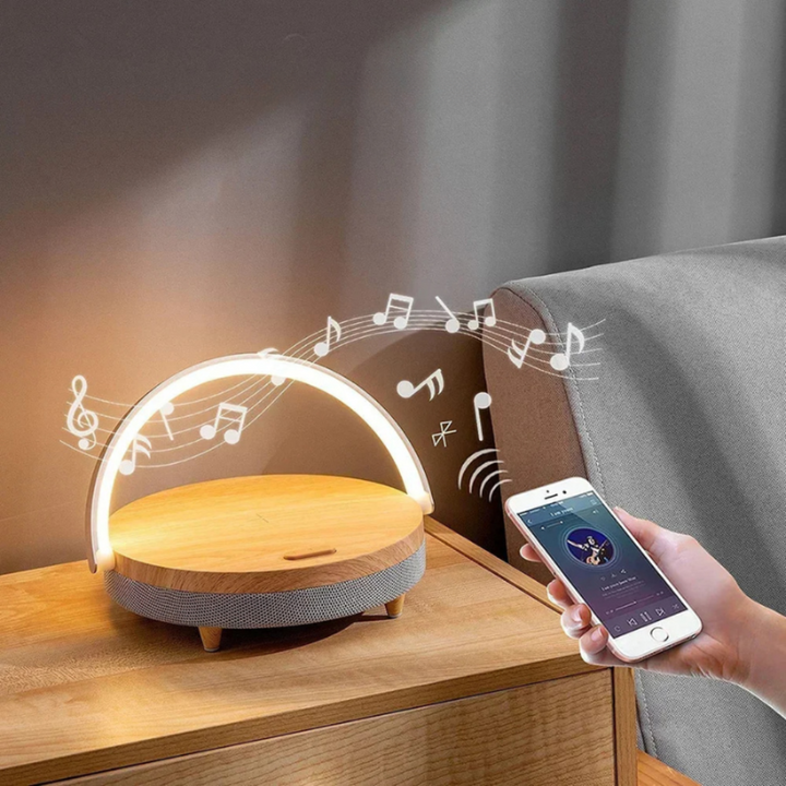 Table Lamp with Wireless Charger and Bluetooth Speaker | Kalsten