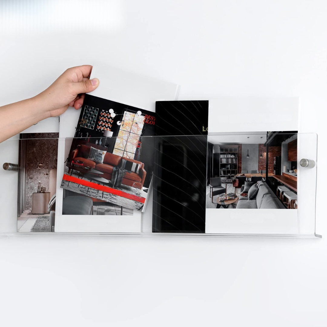 Clear Acrylic Wall Magazine Shelf Kalsten