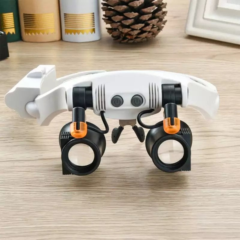 Brehn | Jeweler's Headband Magnifying Glasses with 8 Lenses and LED Light