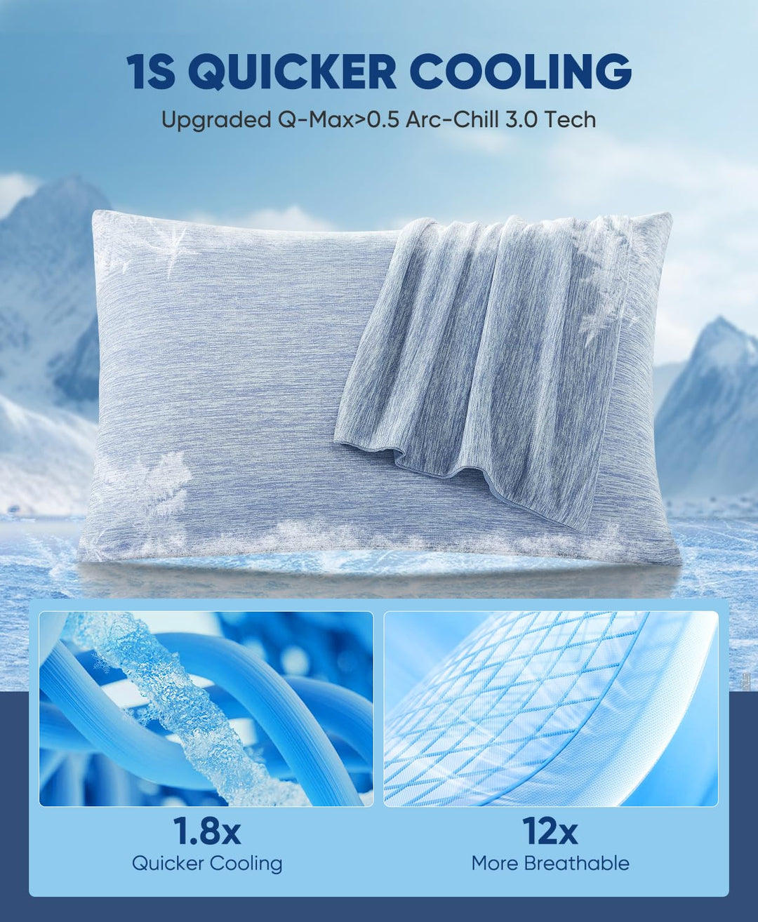 Revolutionary Blue Cooling Pillowcases Set of 2 –  Pro Q-Max 0.4 | Kalsten