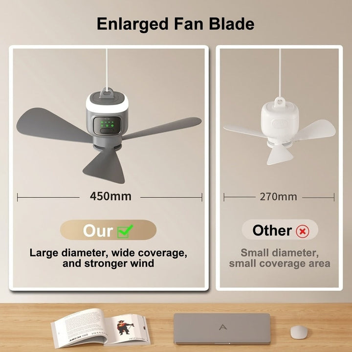 Home Cool Portable Rechargeable RC Hanging Fan Lamp | Kalsten