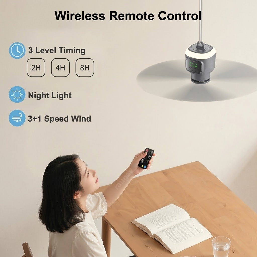 Home Cool Portable Rechargeable RC Hanging Fan Lamp | Kalsten
