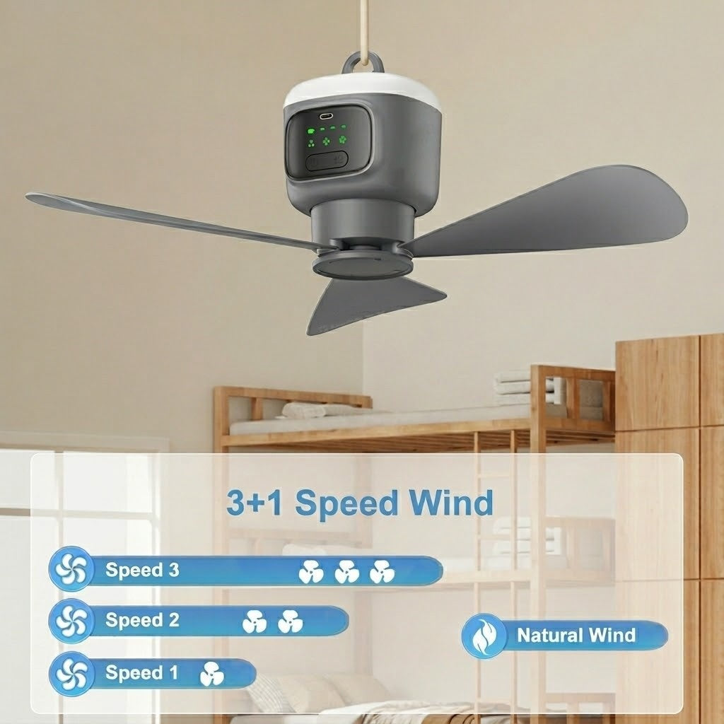Home Cool Portable Rechargeable RC Hanging Fan Lamp | Kalsten