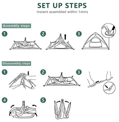 3 Second Instant Pop Up Tent - For Adventure & Travel Skanto