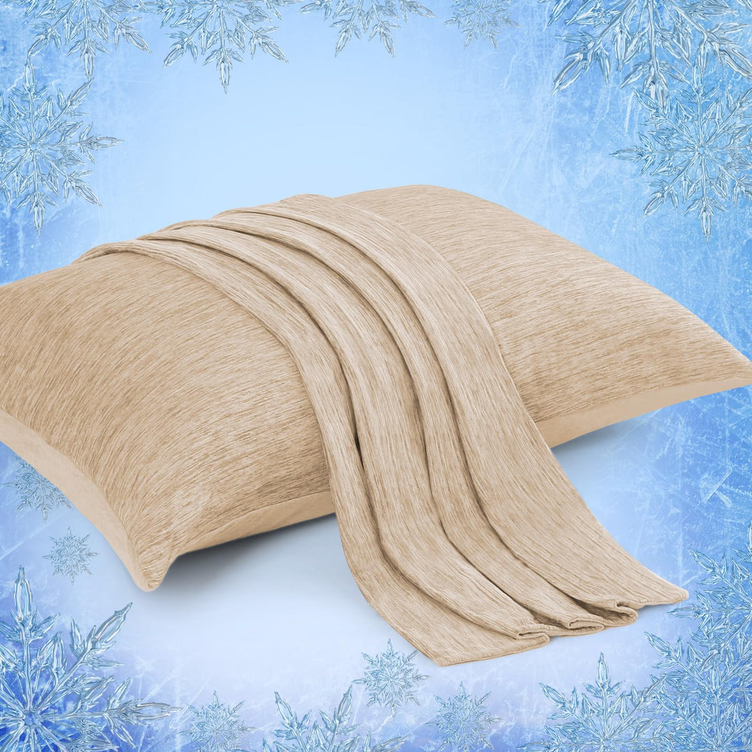 Revolutionary Light Brown Cooling Pillowcases Set of 2 –  Pro Q-Max 0.4 | Kalsten
