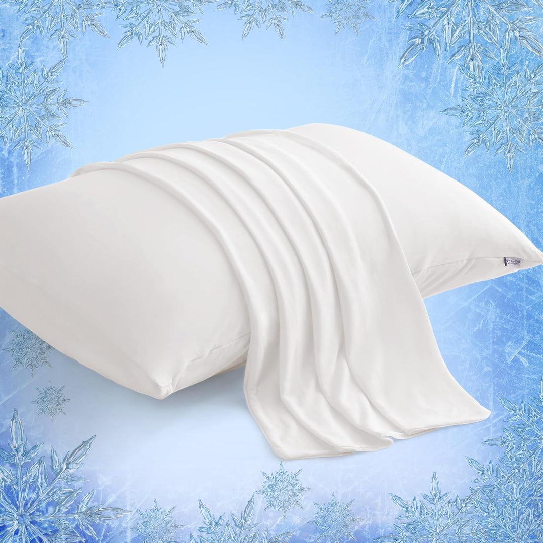Revolutionary White Cooling Pillowcases Set of 2 –  Pro Q-Max 0.4 | Kalsten