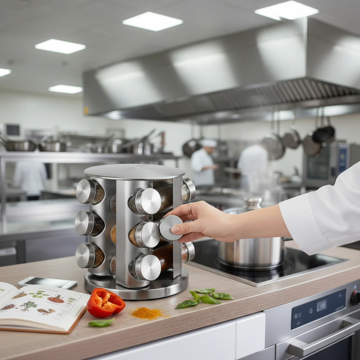Rotating spice rack with 12 jars | Kalsten