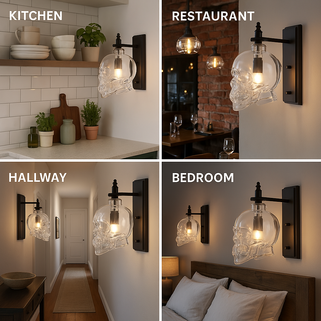 Gothic Skull Bottle Retro Wall Lamp | Kalsten