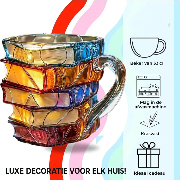 BookCup 3D Hand-Painted Book-Style Mug