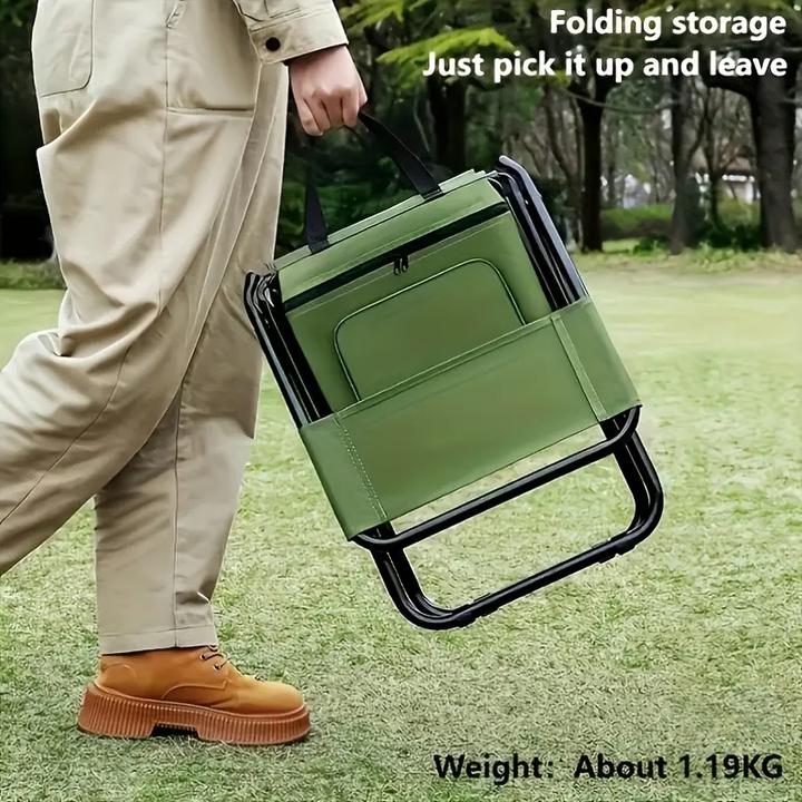 Built-in Cooling Bag Portable Folding Outdoor Stool | Kalsten