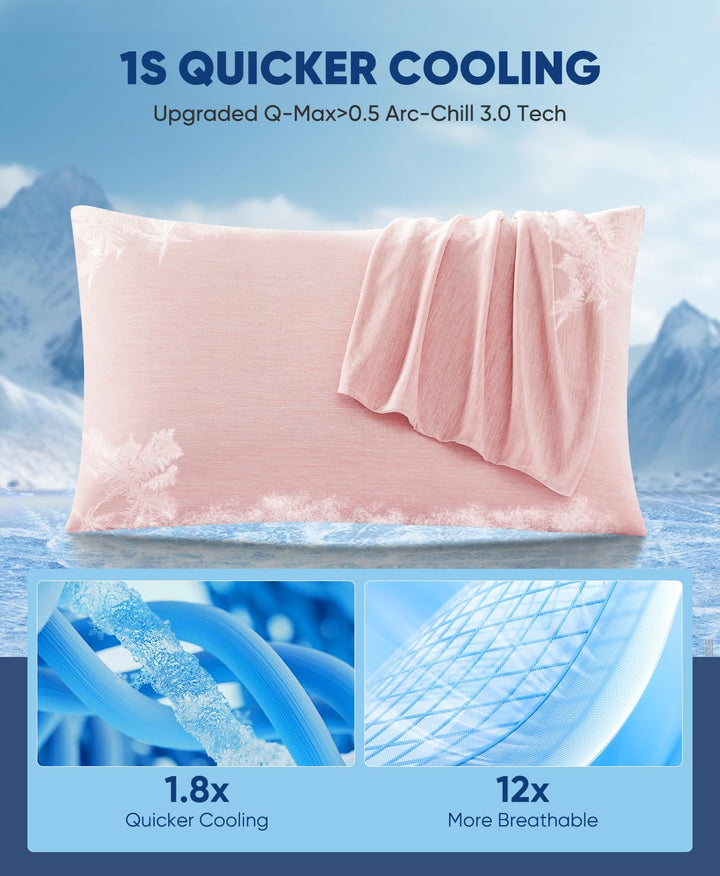 Revolutionary Light Pink Cooling Pillowcases Set of 2 –  Pro Q-Max 0.4 | Kalsten