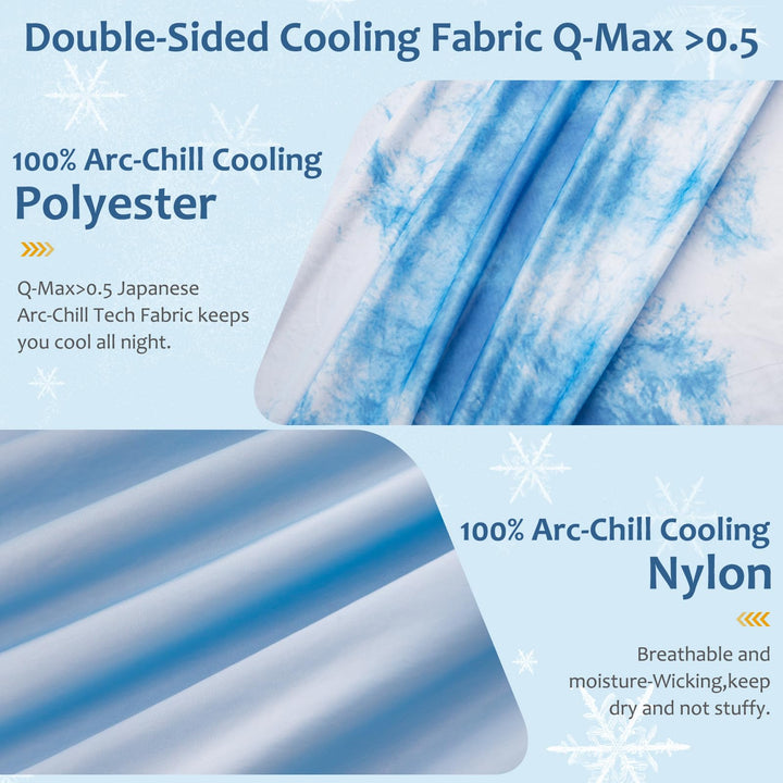 Tie Dye Cooling Blanket – Q-Max 0.5+ Double-Layer Dual-Sided Cool Touch Blanket for Comfortable Summer Nights – Blue | Kalsten