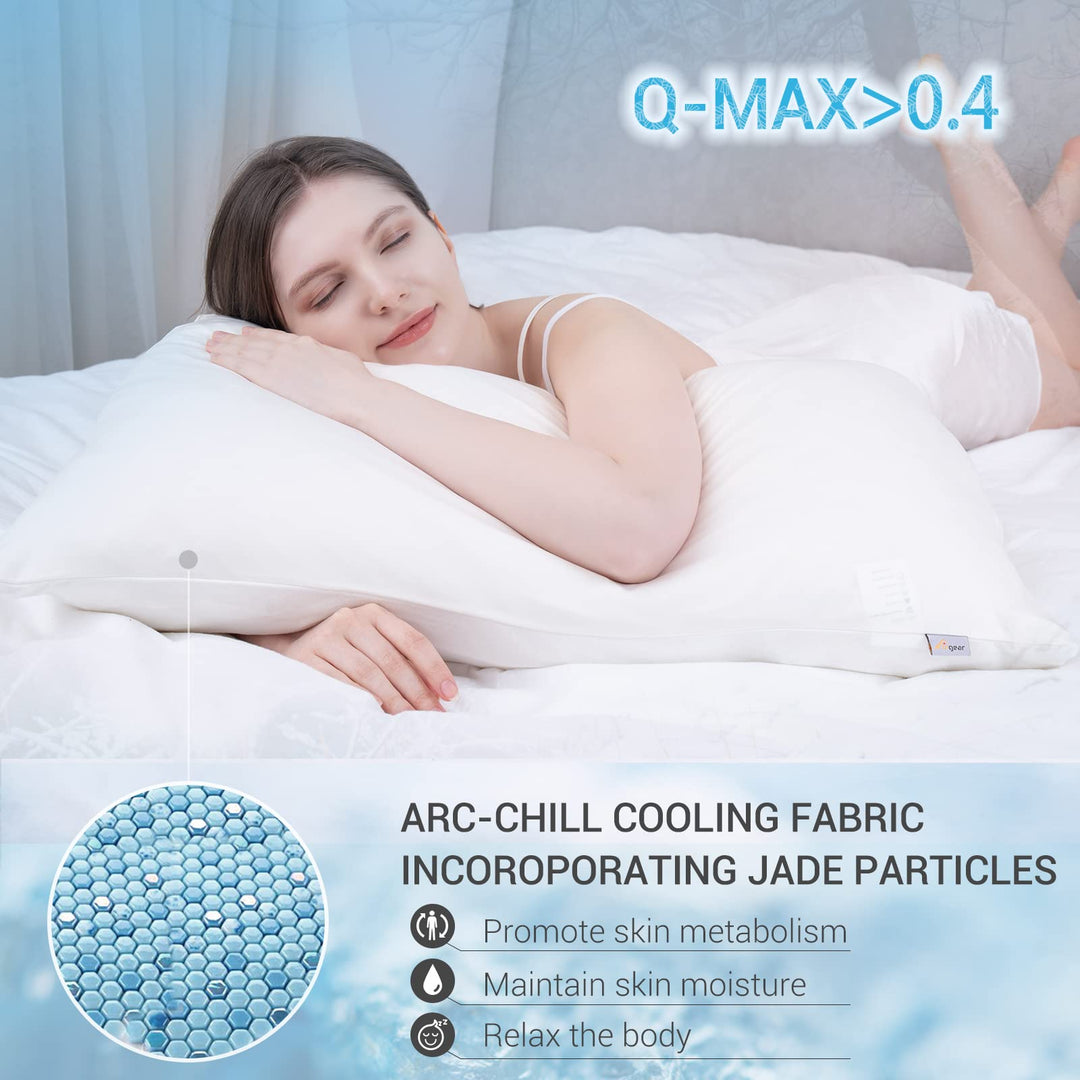 Revolutionary White Cooling Pillowcases Set of 2 –  Pro Q-Max 0.4 | Kalsten