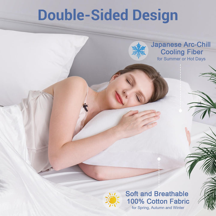 Revolutionary White Cooling Pillowcases Set of 2 –  Pro Q-Max 0.4 | Kalsten