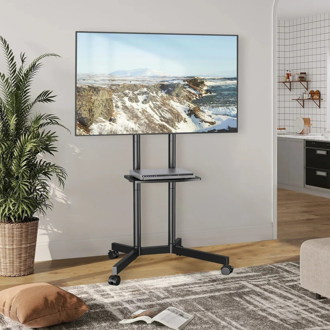 Kalsten | Rolling Tv Stand Mobile Cart With Shelf