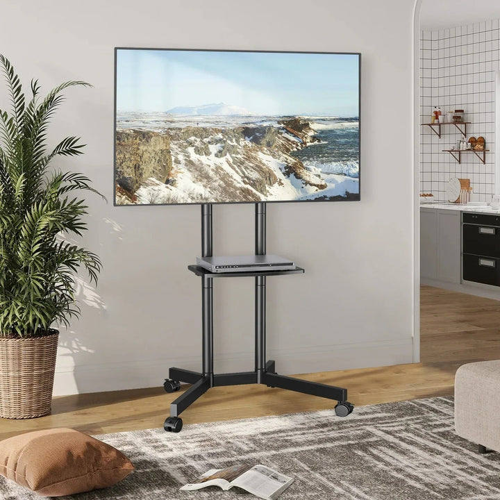Kalsten | Rolling Tv Stand Mobile Cart With Shelf