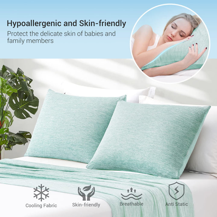 Revolutionary Green Cooling Pillowcases Set of 2 –  Pro Q-Max 0.4 | Kalsten