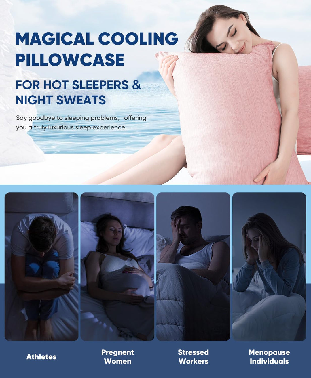 Revolutionary Light Pink Cooling Pillowcases Set of 2 –  Pro Q-Max 0.4 | Kalsten