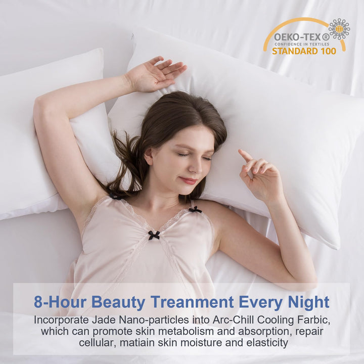 Revolutionary White Cooling Pillowcases Set of 2 –  Pro Q-Max 0.4 | Kalsten
