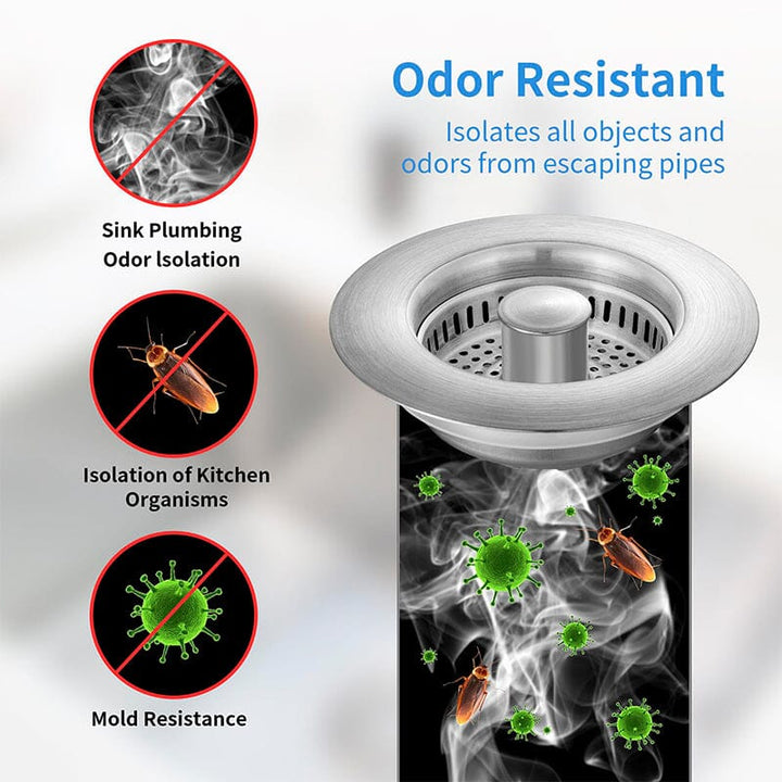 Drain filter stainless steel with pop-up mechanism | Kalsten
