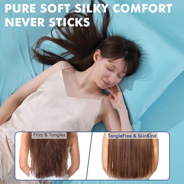 3.0 Cooling Pillowcase – Silver Ion Freshness, Dual-Sided Cool Touch, Ultra-Light & Breathable for Hot Sleepers-Blue | Kalsten