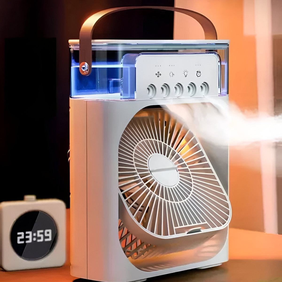 3-in-1 Air Cooler Air Humidifier | Portable, adjustable fan speeds & Ideal for Bedrooms, Offices & small rooms | Brehn