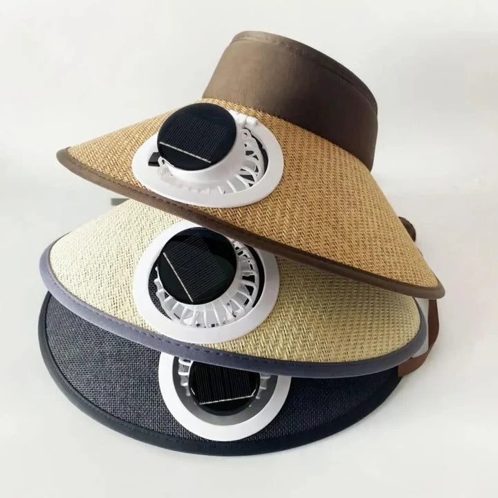 Wide Brim Sun Hat with Solar Powered Fan | Kalsten