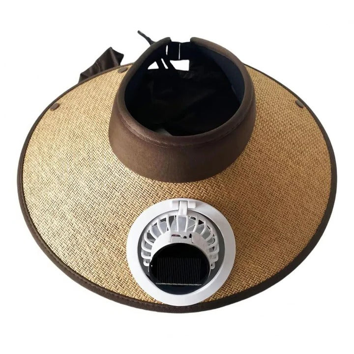 Wide Brim Sun Hat with Solar Powered Fan | Kalsten