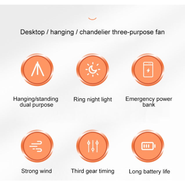 Rechargeable Desk Fan 7inch with Light | Kalsten